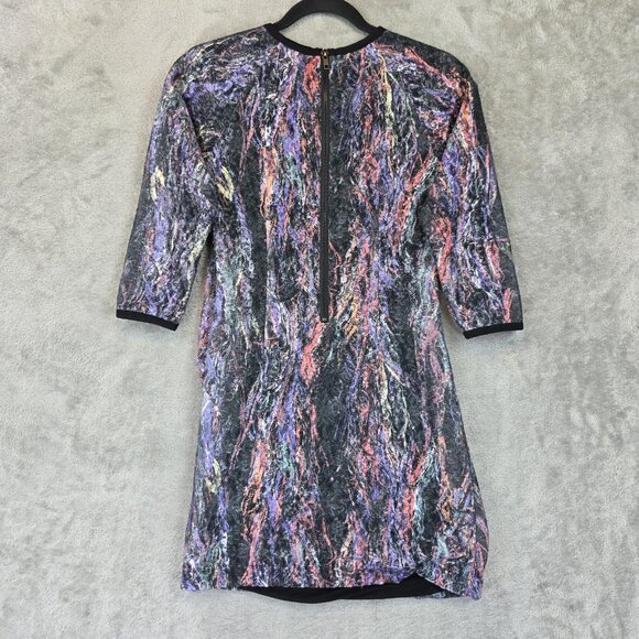 Joe's Dress Womens Small Multi Sheath Abstract Print 3/4 Sleeve Lined Back Zip - Picture 10 of 11